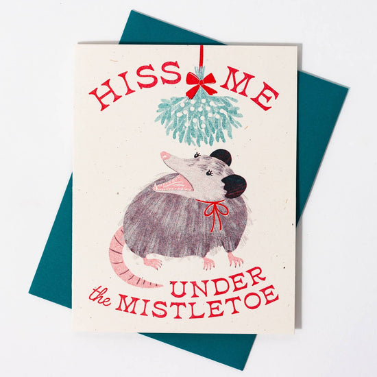 Mistletoe Opossum Greeting Card