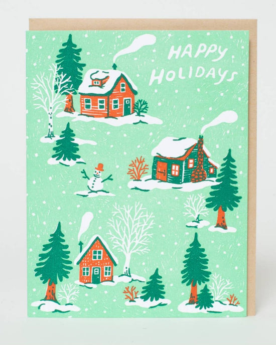 Holiday Cottage Greeting Card