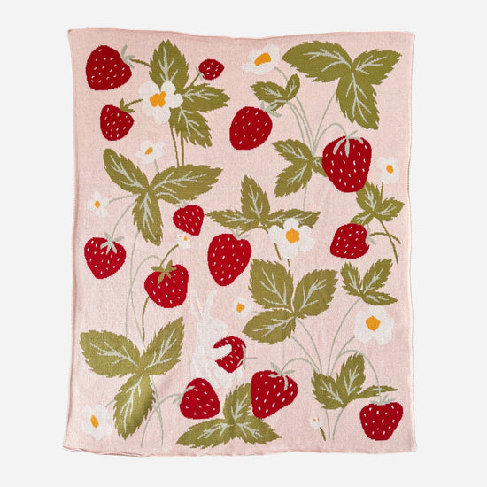 Strawberry Bunny Baby Blanket