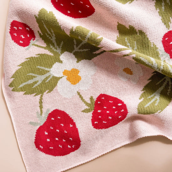 Strawberry Bunny Baby Blanket