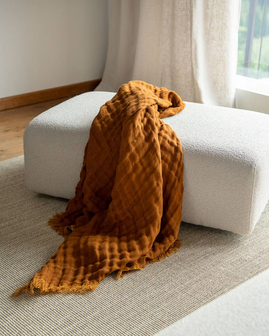 Double Sided Linen Throw