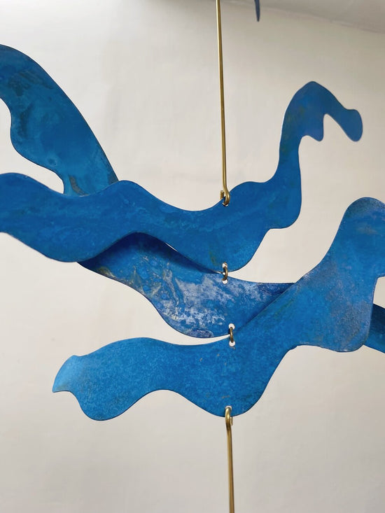 Load image into Gallery viewer, Kinetic Sculpture - Kelpy / Blue Patina

