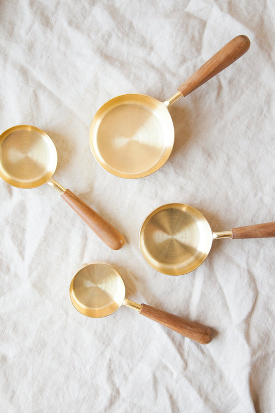 Gold and Wood Measuring Cups