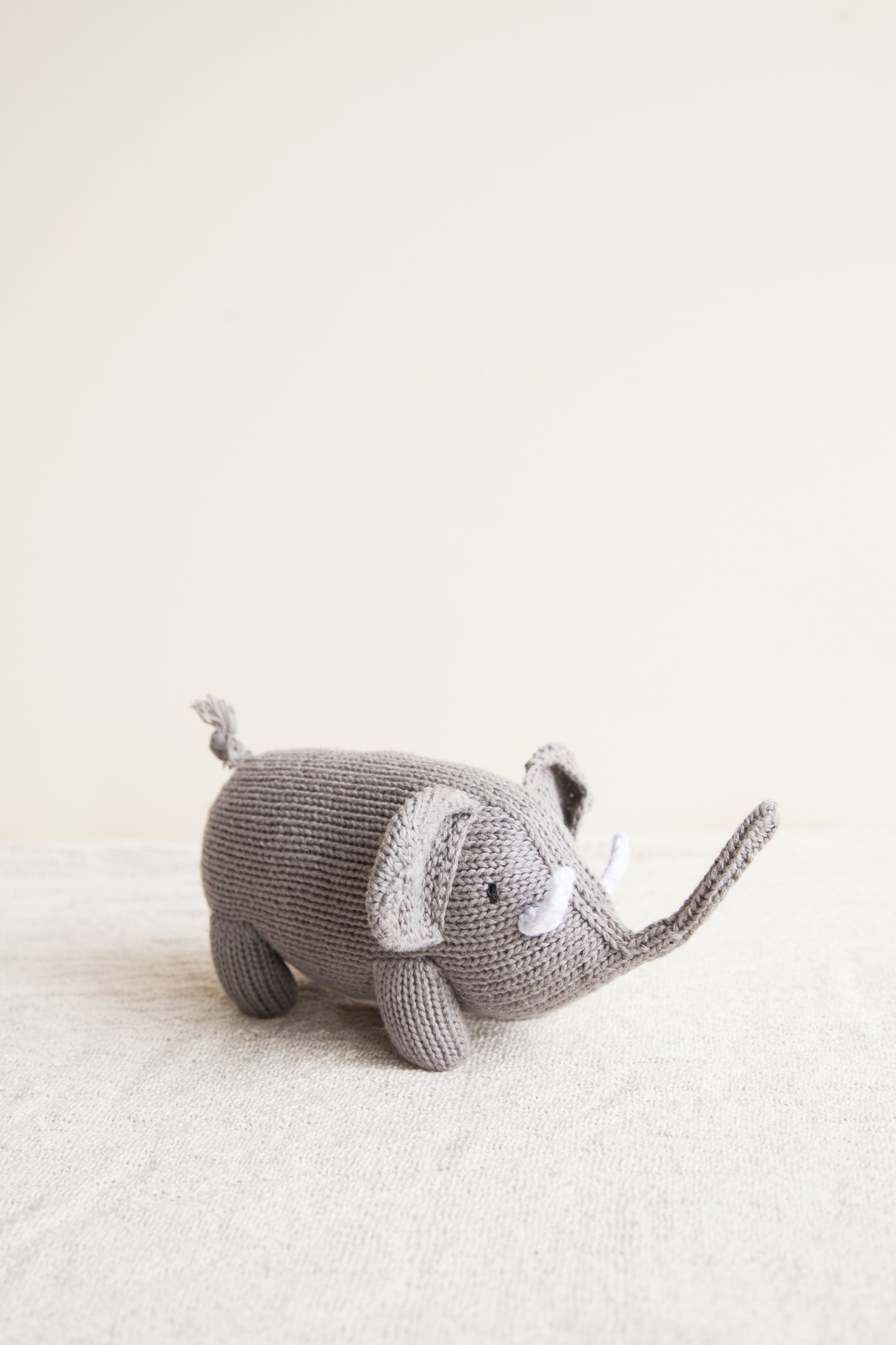 Estella Organic Cotton Handmade Baby Rattle - Elephant