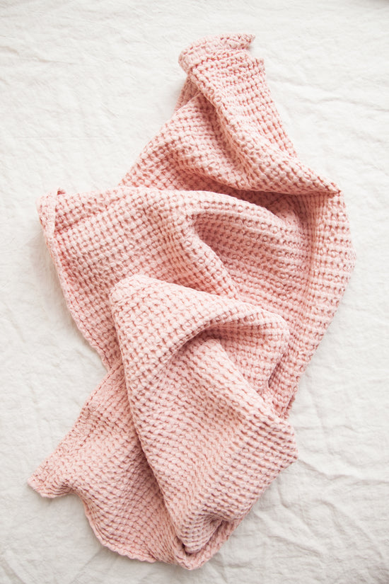 Cotton Waffle Weave Towel / Blush