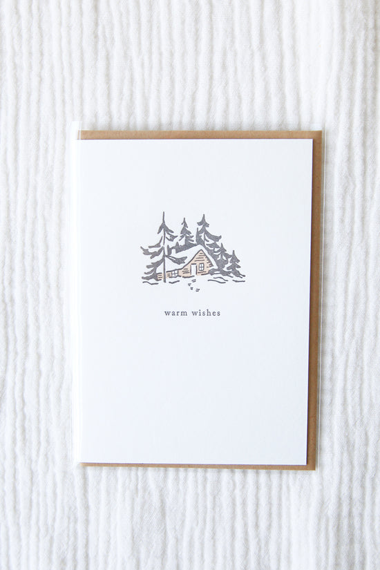 Load image into Gallery viewer, Warm Wishes Cabin Greeting Card
