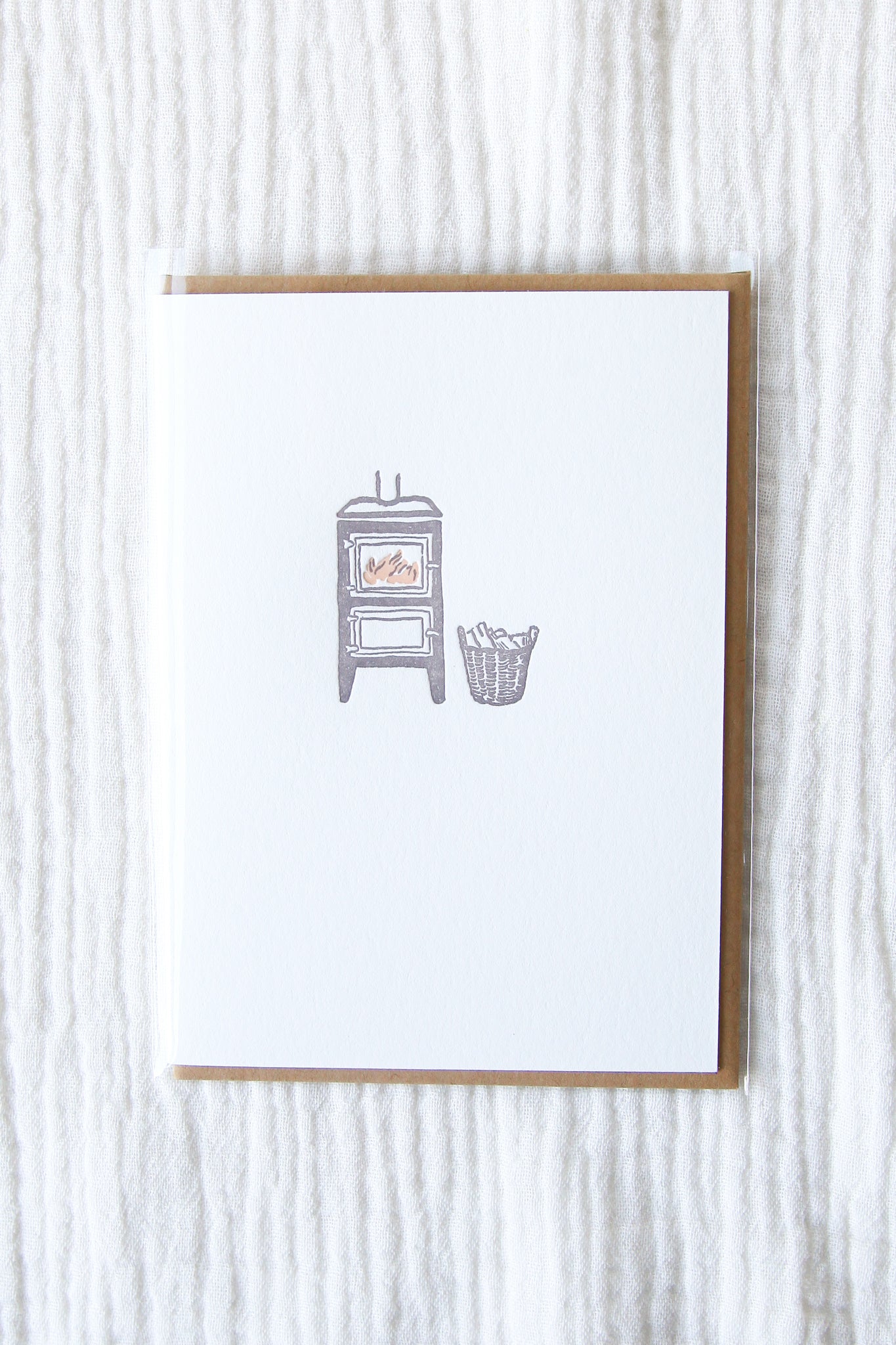 Wood Fire Burning Stove Greeting Card