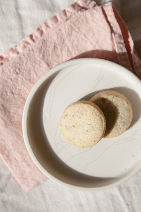 Rose Pistachio & Cardamom Shortbread Cookies