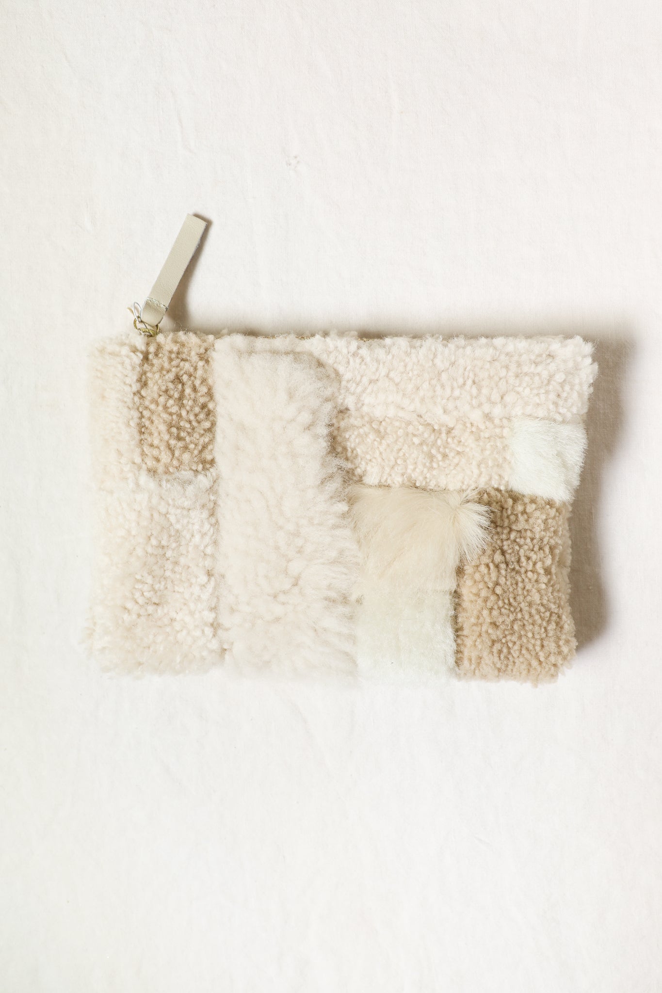 Shearling Zipper Pouch