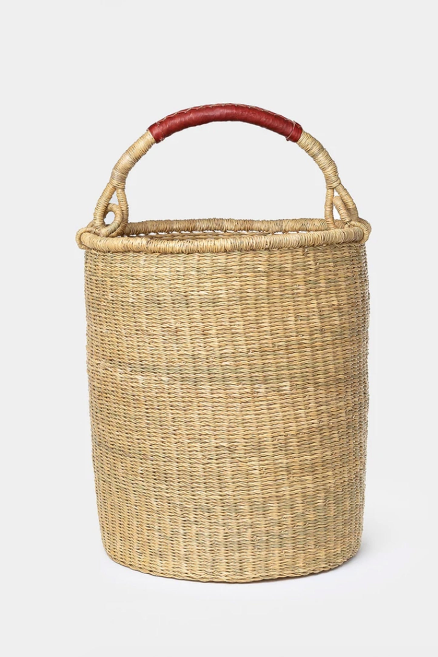 Elephant Grass Hamper - Leather Handles