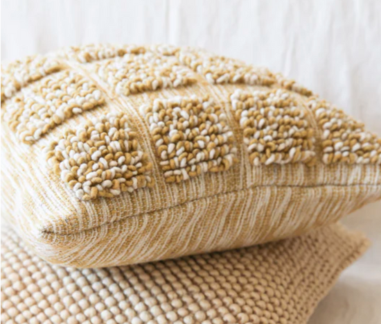Load image into Gallery viewer, Aterra Pillow - Mustard and Cream
