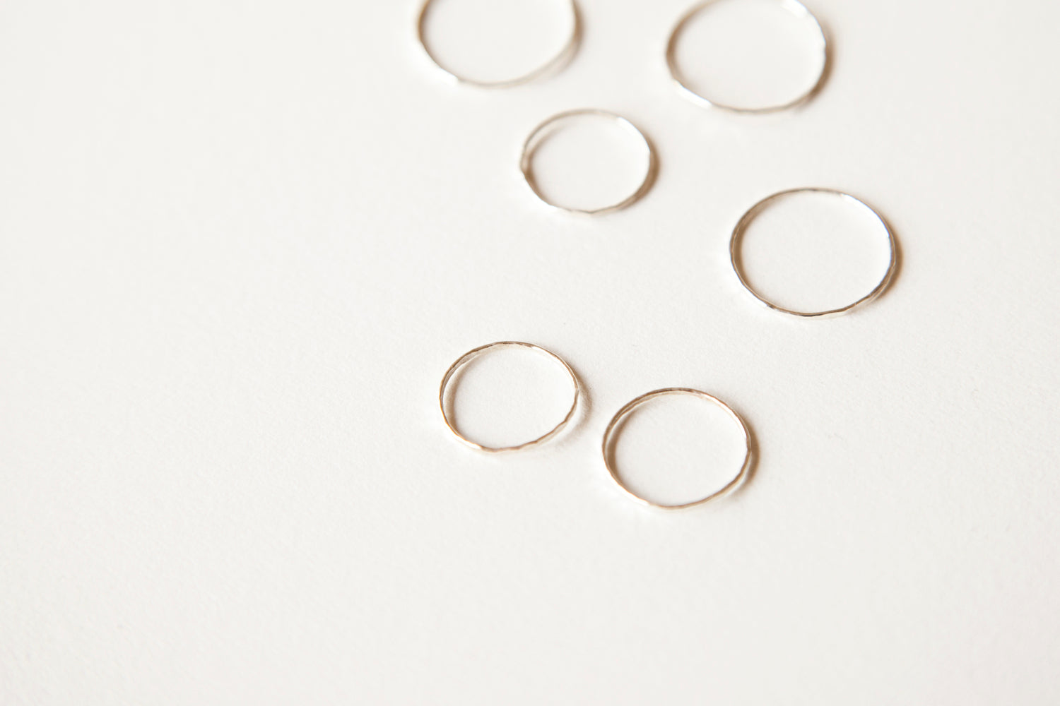 Hammered Stacking Ring Silver Earthen