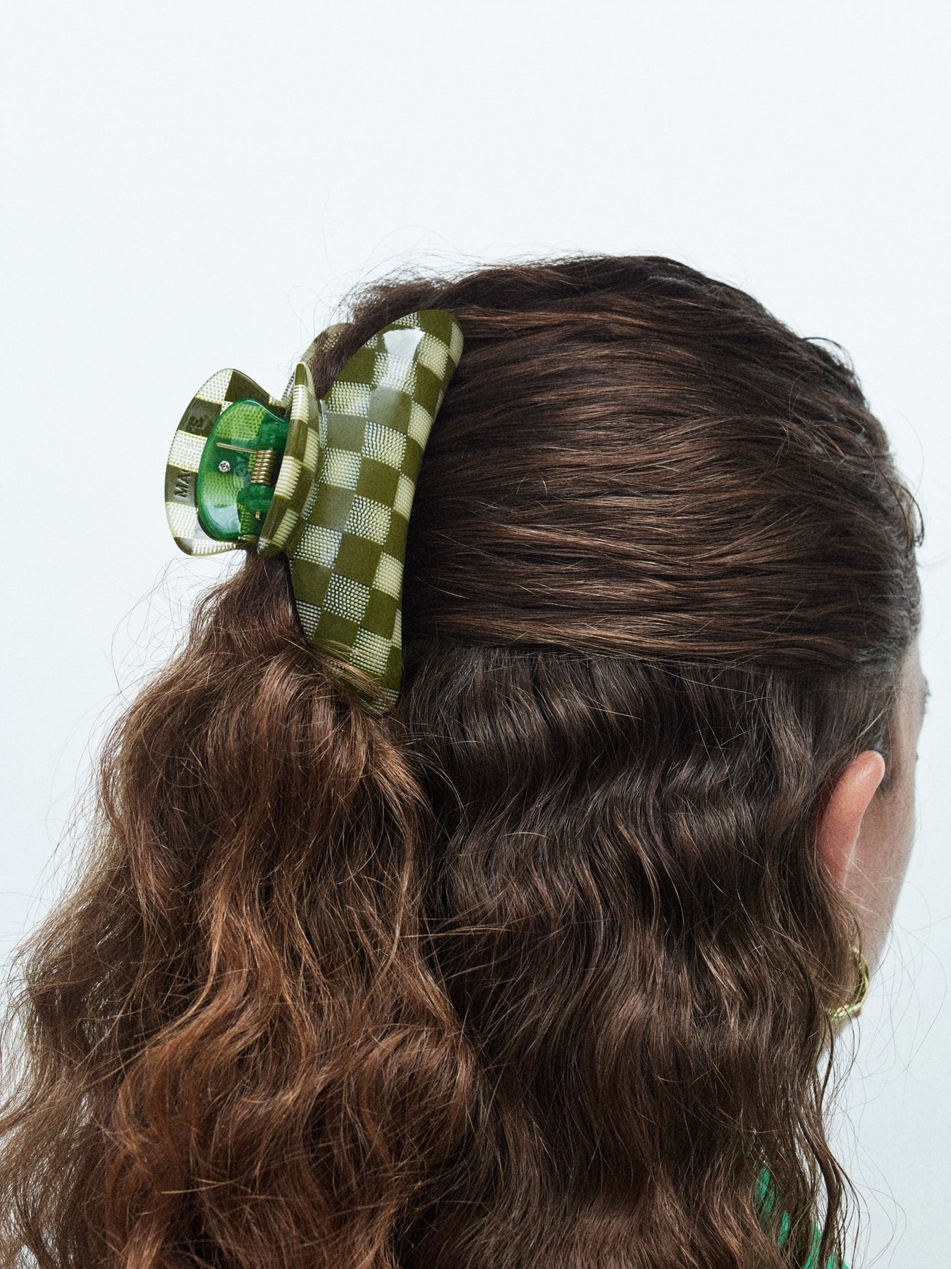 Green Checkered Hair Clip